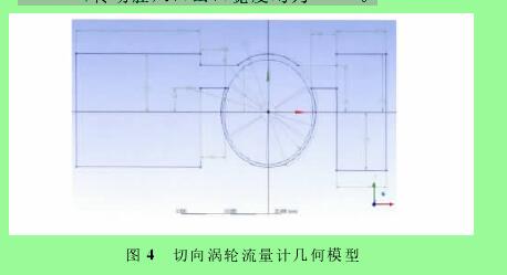 圖４　切向渦輪流量計幾何模型
